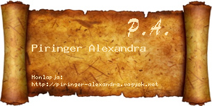 Piringer Alexandra névjegykártya